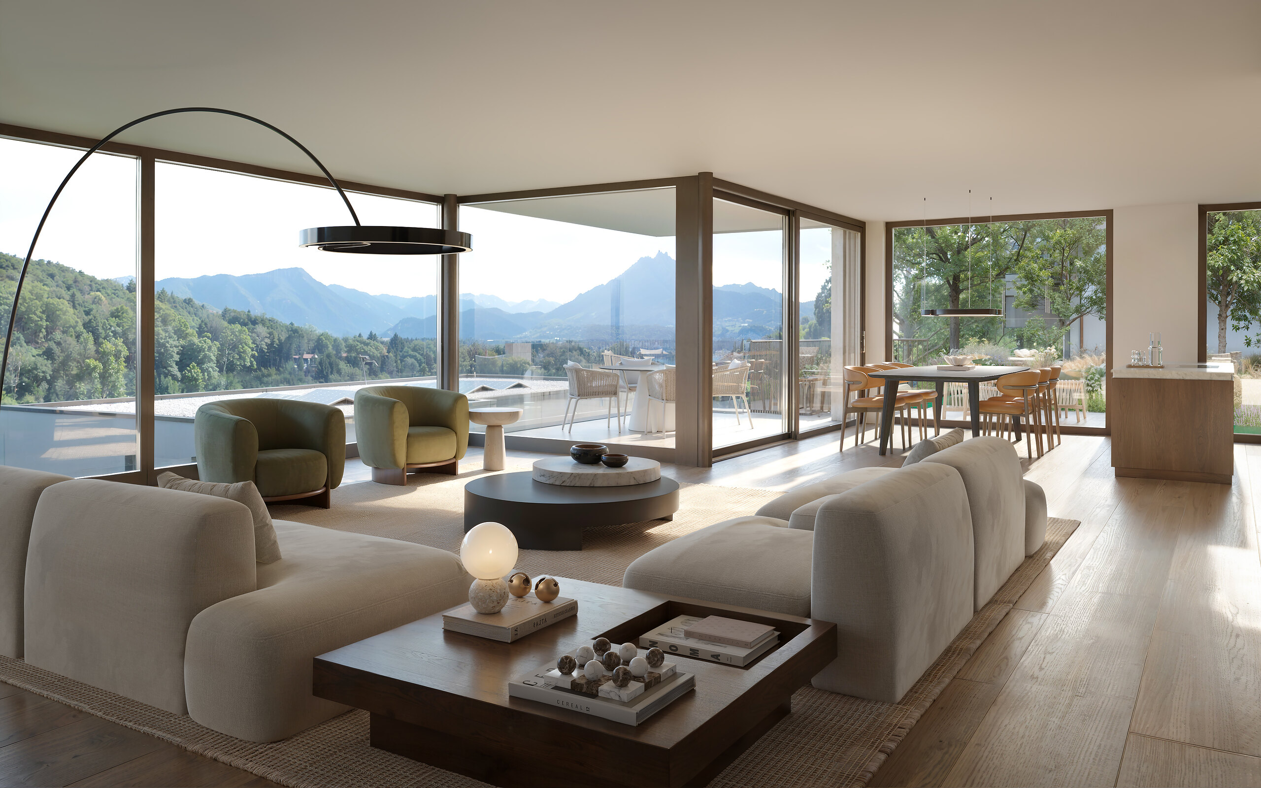 Wohnzimmer Garten-Maisonette Pilatus